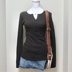 Brandy Melville Long Sleeve Henley Top NWT